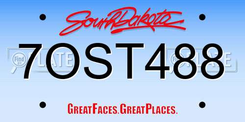7OST488 South Dakota License Plate