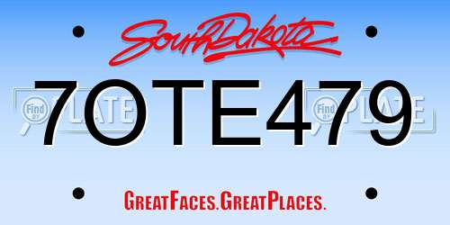 7OTE479 South Dakota License Plate