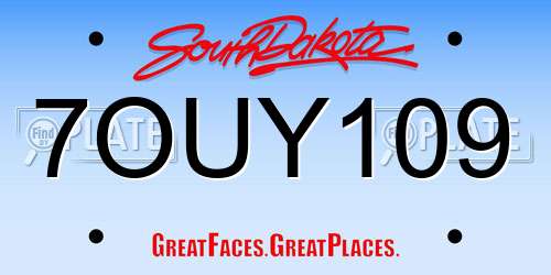 7OUY109 South Dakota License Plate