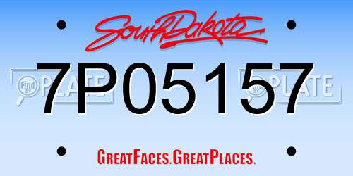 7P05157 South Dakota License Plate