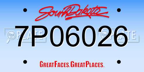 7P06026 South Dakota License Plate