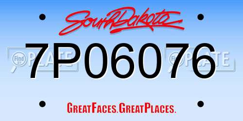 7P06076 South Dakota License Plate