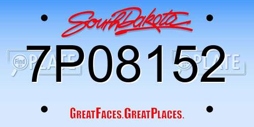 7P08152 South Dakota License Plate