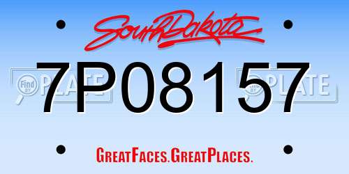 7P08157 South Dakota License Plate