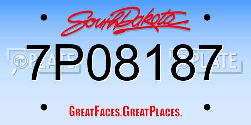 7P08187 South Dakota License Plate