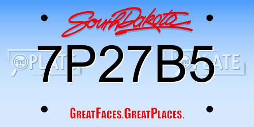 7P27B5 South Dakota License Plate