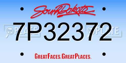 7P32372 South Dakota License Plate
