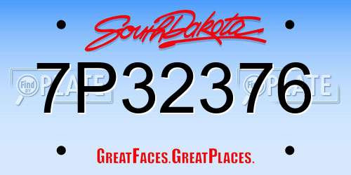 7P32376 South Dakota License Plate