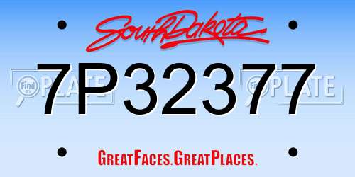 7P32377 South Dakota License Plate