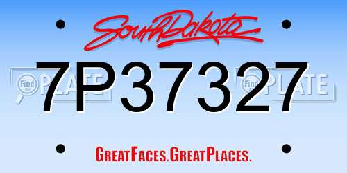 7P37327 South Dakota License Plate