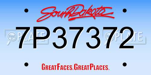 7P37372 South Dakota License Plate