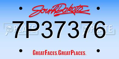 7P37376 South Dakota License Plate