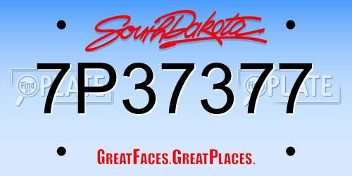 7P37377 South Dakota License Plate
