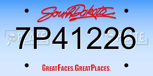 7P41226 South Dakota License Plate