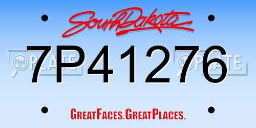 7P41276 South Dakota License Plate