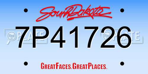 7P41726 South Dakota License Plate