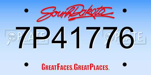 7P41776 South Dakota License Plate