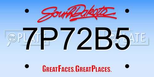 7P72B5 South Dakota License Plate