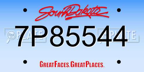 7P85544 South Dakota License Plate