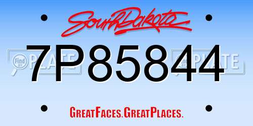 7P85844 South Dakota License Plate
