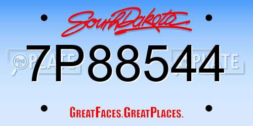 7P88544 South Dakota License Plate