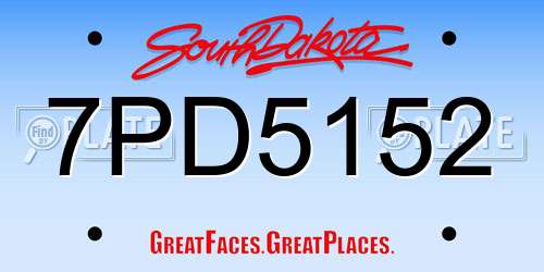 7PD5152 South Dakota License Plate