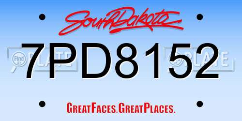 7PD8152 South Dakota License Plate