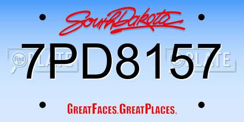 7PD8157 South Dakota License Plate