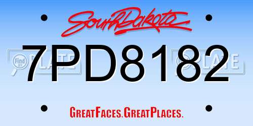 7PD8182 South Dakota License Plate