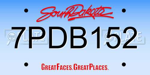 7PDB152 South Dakota License Plate
