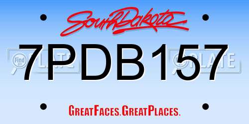 7PDB157 South Dakota License Plate