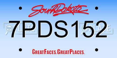 7PDS152 South Dakota License Plate