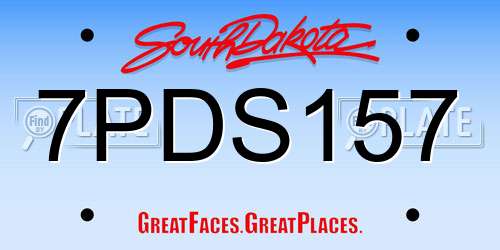 7PDS157 South Dakota License Plate