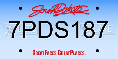 7PDS187 South Dakota License Plate