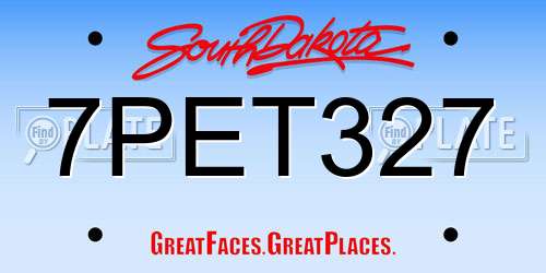 7PET327 South Dakota License Plate