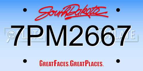 7PM2667 South Dakota License Plate