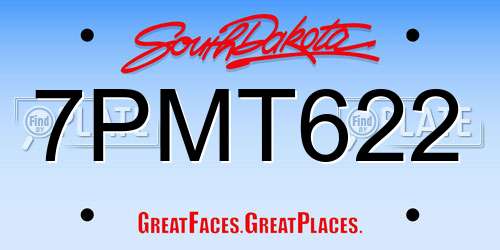 7PMT622 South Dakota License Plate
