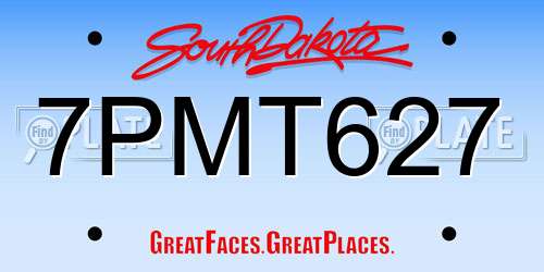 7PMT627 South Dakota License Plate