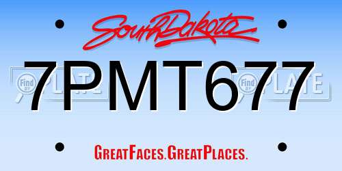 7PMT677 South Dakota License Plate
