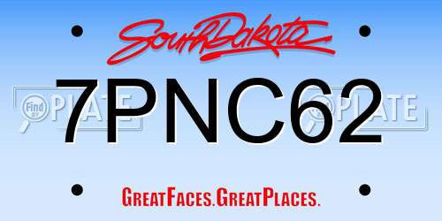 7PNC62 South Dakota License Plate