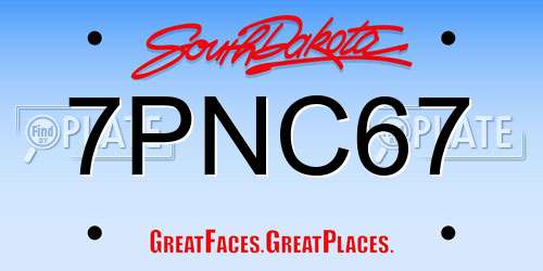 7PNC67 South Dakota License Plate