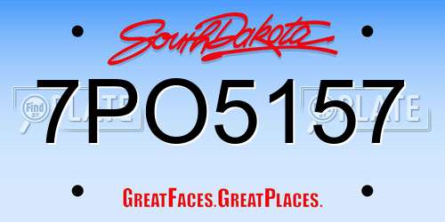 7PO5157 South Dakota License Plate