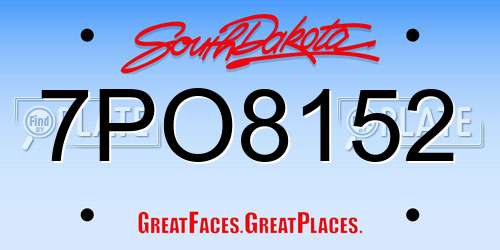 7PO8152 South Dakota License Plate