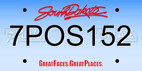 7POS152 South Dakota License Plate