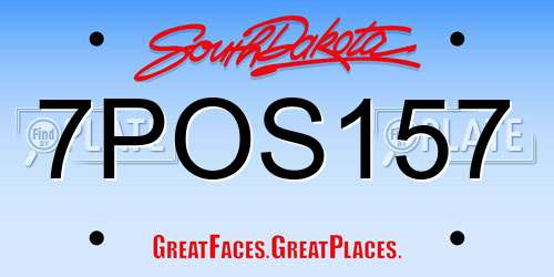 7POS157 South Dakota License Plate