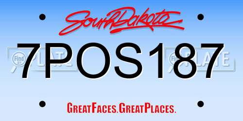 7POS187 South Dakota License Plate