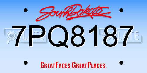 7PQ8187 South Dakota License Plate