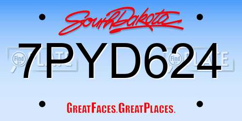 7PYD624 South Dakota License Plate