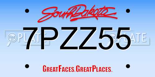 7PZZ55 South Dakota License Plate