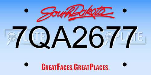 7QA2677 South Dakota License Plate